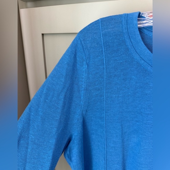 NWOT J.Jill Blue Crew Neck Linen-Cotton Blend Sweater SZ M - Picture 6 of 13